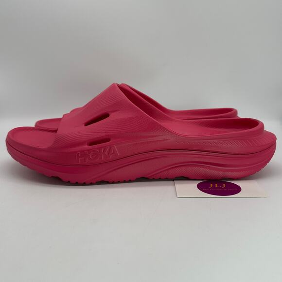 Hoka One One Mens Ora Recovery Slide 3 Slip On Comfort Sandals Raspberry Size 12 - Picture 5 of 12